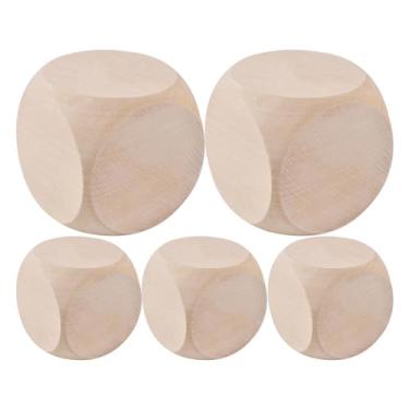 Imagem de Shakven Dados de em branco, cubos de dados de em branco | 5 peças de blocos quadrados inacabados,Dados de, dados em branco de 6 lados, dados de cubo de canto, dados inacabados para jogo de tabuleiro
