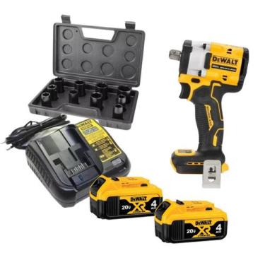 Imagem de Chave De Impacto Dewalt 1/2 20v 2 Baterias 4ah Dcf922 + Soquetes