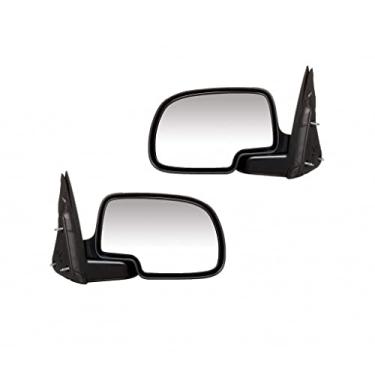 Imagem de Para Chevy Silverado 1500 HD 2001-2006 retrovisor de porta do lado do motorista e do passageiro | Par | Manual | Não aquecido | Texturizado | c/ capa dobrável cromada | GM1320208, GM1321208 | 25876714
