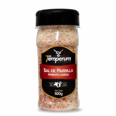 Imagem de Sal de Parrilla com Pimenta Caiena, Sal Marinho Entrefino, Tempero para Churrasco, Sem Glúten, Temperum 500g