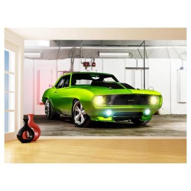 Imagem de Papel De Parede 3D Carro Antigo Camaro Chevrolet 3,5M Cxr06 - Você Dec