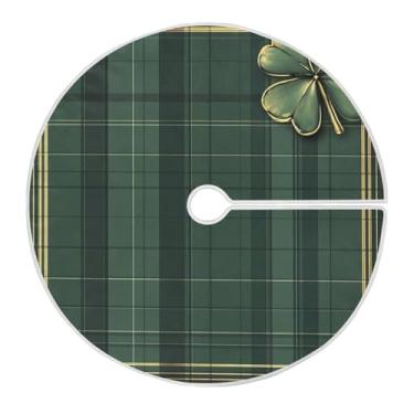 Imagem de ATTX Saia de árvore xadrez verde do dia de São Patrício 89,9 cm, enfeites de árvore de Natal, para decoração de feriado do dia de São Patrício (264)