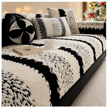 Imagem de SPXMQSS Capas de sofá para sofá, capa de sofá macia para seção, capa de sofá universal antiderrapante em forma de L, capa grossa de canto acolchoada lavável para sala de estar B 90 x 320 cm