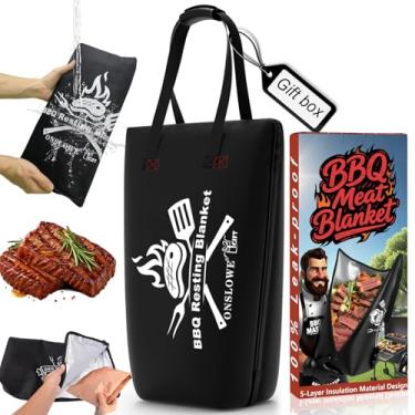 Imagem de Cobertor de churrasco de 53 cm para descanso de carne - saco de descanso de carne de pano Oxford lavável - cobertor de descanso de peito isolado para peru, ombro de porco e carne bovina - presentes