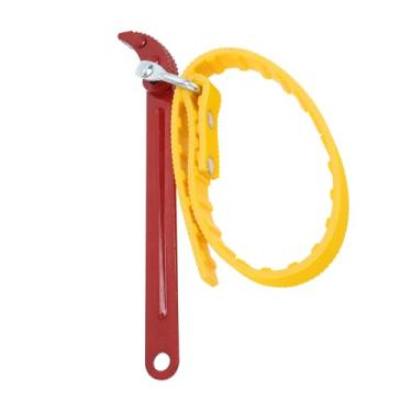 Imagem de INFINAUTO Chave de alça de 210 mm, cabo de aço de borracha, ferramenta de remoção de alça ajustável, chave de tubo multiuso para filtro de óleo, filtro de água, vermelho, amarelo