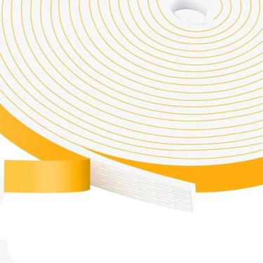 Imagem de Excluidor de rascunho para janelas de portas, fita de espuma autoadesiva, tira de vedação de rascunho para vedação de lacuna, 1,2 cm x 1,2 cm x 1,2 m branco