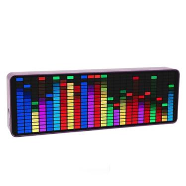 Imagem de Luqeeg Display de Espectro de Música Led Analisador de Luz de Ritmo Colorido para Amantes de Música Com Relógio e Alarme para Festa Em Casa Material Abs