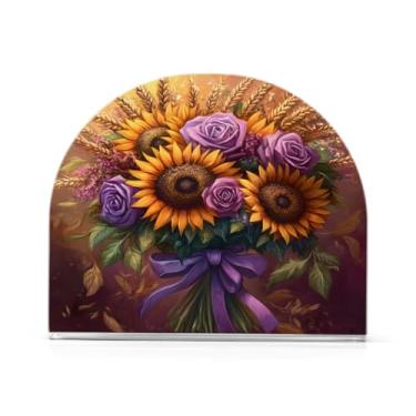 Imagem de Qilmy Lindo porta-guardanapos de girassóis para mesas - porta-guardanapos para cozinha, porta-guardanapos de mesa, porta-guardanapos de coquetel, porta-guardanapos moderno, guardanapos de papel737