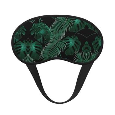 Imagem de Máscara de dormir blackout com estampa verde de folha de bananeira, máscara de luz macia, para dormir, meditação, viagem, ioga