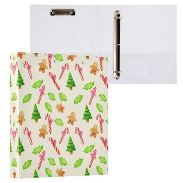Imagem de STAYTOP Organizador de fichário redondo para árvore de Natal, fichário de 3 anéis com prancheta (carta A4), fichário fofo para material de escritório escolar