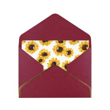 Imagem de SKKNT Cartões comemorativos com estampa de girassol para todas as ocasiões, convites de festa de aniversário de casamento, 12,7 x 15,2 cm