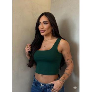 Imagem de Cropped Mirela Suplex de Poliamida - Blusa Feminina Estilo Moderno - n