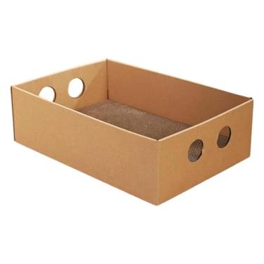 Imagem de WeiLaiKeQi Arranhador de Cama para Gatos, Multifuncional, em Papelão Ondulado, Ideal para Presentear.