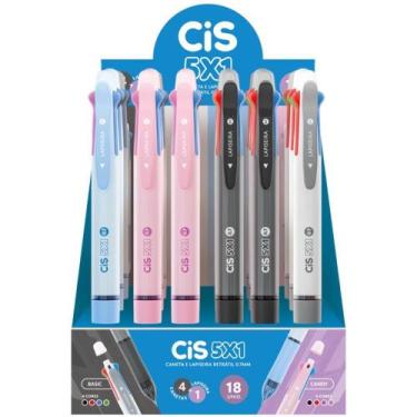 Imagem de Caneta Esferográfica CIS 5X1 com Lapiseira 0.7MM Display com 18 - Sert