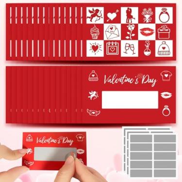 Imagem de 30 peças raspadinhas de Dia dos Namorados - 8,5 × 5 cm, cartões de confissão de amor DIY para ele/ela