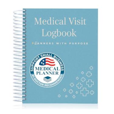 Imagem de Planners With Purpose A5 Caderno de visitas médicas – Agenda médica compacta em espiral e diário de saúde para doenças crônicas, consultas médicas, rastreamento de sintomas, organizador de