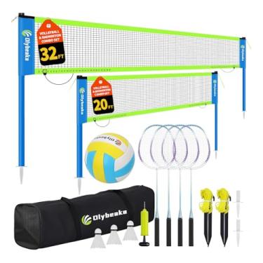 Imagem de Olybeaka Conjunto portátil de vôlei e badminton com 2 redes (azul)