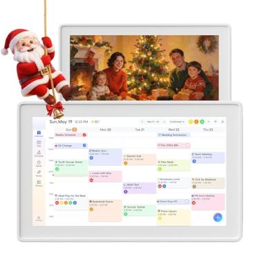 Imagem de Boyuevi Calendário digital, tela sensível ao toque inteligente de 39.6 cm, agenda familiar e tabela de tarefas, exibição interativa para organizar agendas, eventos e lembretes – suporte de parede