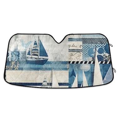 Imagem de Pára-brisa náutico azul vintage para veleiro, para-brisa dianteiro, acessórios para janela de carro