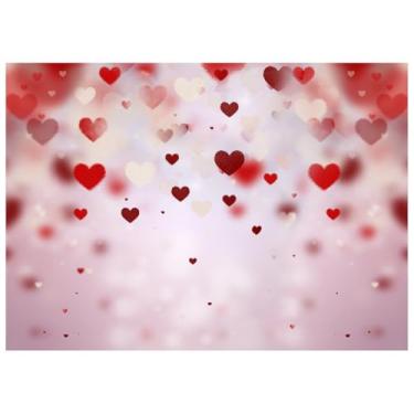 Imagem de WOLADA Cenário fotográfico de dia dos namorados – fundo de fotos bokeh de coração vermelho e branco para cabine de fotos do dia dos namorados, festa romântica, retratos de casal e sessões de estúdio