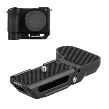 Imagem de WEPOTO Cabo de câmera para Sony A6700, alça lateral de liga de alumínio com placa Arca-Swiss e porta de bateria de liberação rápida para vídeo, vlogging, gravação estável
