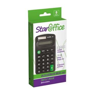 Imagem de Staroffice Calculadora de Bolso A401 8 Dígitos | Compacta com Memória Independente, Dupla Alimentação Solar/Bateria e Desligamento Automático