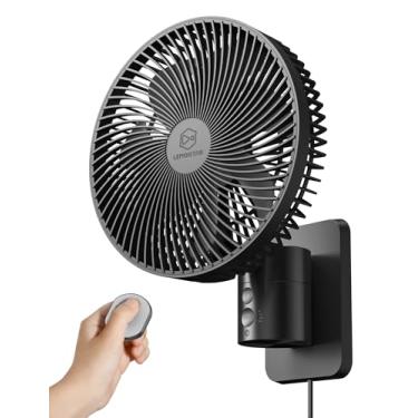 Imagem de Ventilador de oscilação silencioso montado na parede de 21 cm com controle remoto e temporizador, ajustável de 4 velocidades para banheiros pequenos, resfriamento de quarto interno para trailer