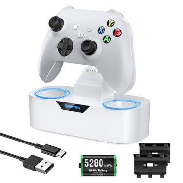 Imagem de NEWDERY Estação de carregamento para controles sem fio Xbox, base de carregamento rápido, suporte de carregamento único para controle Xbox One/Series X|S
