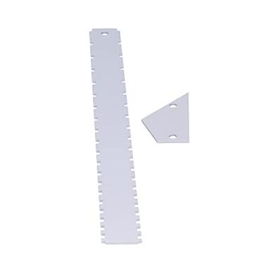 Imagem de aqxreight Conjunto de Ferramentas de Medição de Guitarra Prata Alumínio Pescoço Medidor de Régua de Nivelamento de Traste Reto (Prata)