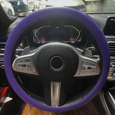 Imagem de Capa de volante de silicone universal elástica textura macia para carro capa de luva antiderrapante e decorativa acessório automotivo para a maioria dos carros suprimentos de decoração de carro