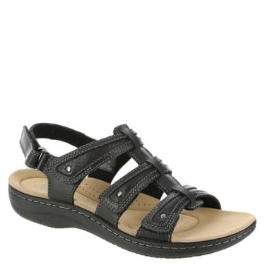 Imagem de Clarks Sandália feminina Laurieann Ivy, Couro preto, 10 Narrow