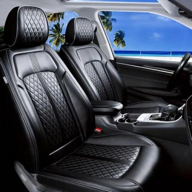 Imagem de FiveFox Capas de assento de carro 4Runner (somente para versão de 5 assentos) para Toyota 4Runner 2003-2024 - cobertura total de couro, compatível com airbag, à prova d'água e protetor de almofada de