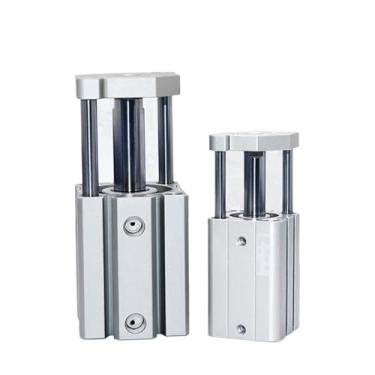 Imagem de TACQ32-5/10/15/20/25/30/35/40/45/50/75/100-S Cilindro pneumático fino de três eixos com pistão de haste guia (curso 50 mm, TACQ32)