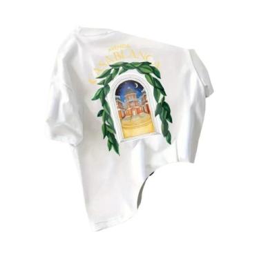 Imagem de Camiseta Masculina De Poliéster Respirável Com Estampa Dupla Face Casu