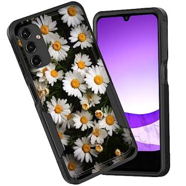 Imagem de CICPLKSE Capa para Galaxy A14 5G, camada dupla, híbrida, à prova de choque, rígida, de policarbonato macio, TPU (poliuretano termoplástico) de silicone macio, capa protetora para Samsung Galaxy A14 5G 6,6 polegadas 2023, linda margarida