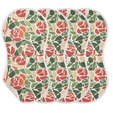 Imagem de Wassud Pacote com 2 panos de musselina abstratos de musselina para bebê, babadores de algodão, toalhas de rosto absorventes e macios para arrotos para meninos e meninas recém-nascidos