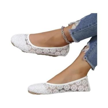 Imagem de Tênis Casuais Femininos De Malha Com Bico Redondo Para Primavera E Out