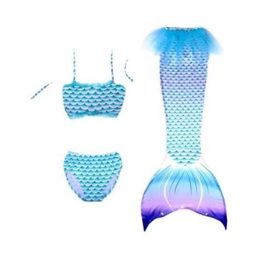 Imagem de Traje De Banho Para Meninas Com Cauda De Pequena Sereia, 4-13 Anos, Tr