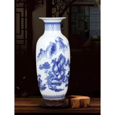 Imagem de Vaso grande de cerâmica para decoração de sala de estar, arranjo de flores, decoração de artesanato doméstico, vasos de flores