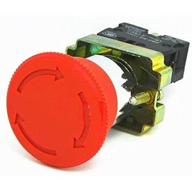 Imagem de Interruptor de botão de metal de parada de emergência para redefinição de rotação da cabeça de cogumelo normalmente fechado XB2-BS542C ZB2