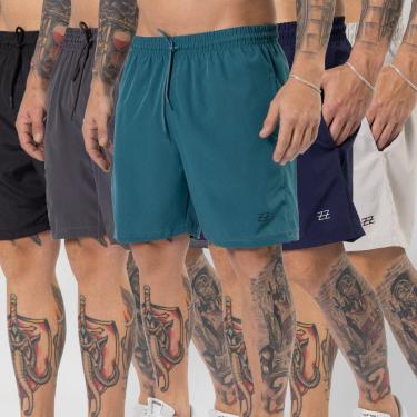Imagem de Kit 5 Bermudas Masculinas Academia Treino Corrida Shorts Elástico Luzzoo-Masculino