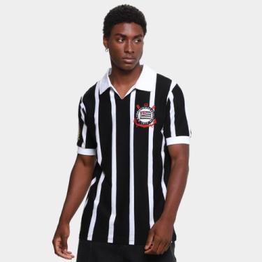 Imagem de Camiseta Corinthians Centenário Bordada Masculina - Coimbra, Preto, GG