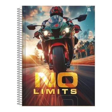 Imagem de Caderno Universitário 1 Matéria Moto Extreme, 80 Folhas Pautadas, Capa Dura, Espiral Resistente, Ideal para Estudos e Organização Escolar