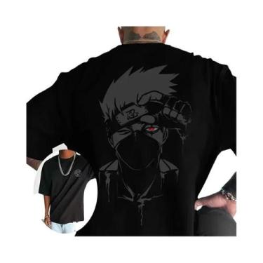 Imagem de Camiseta Masculina Oversized De Hip Hop Com Estampa De Anime Japonês, 