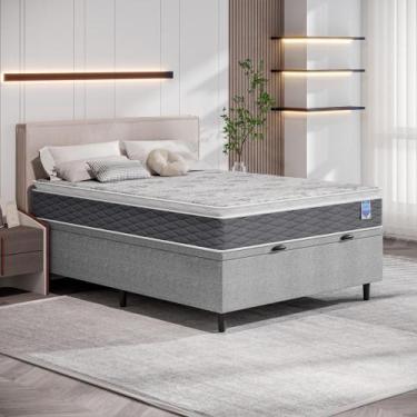 Imagem de Cama Box Baú Casal Molas Ensacadas Pillow Top D26 138x188x67 Bertha Ci