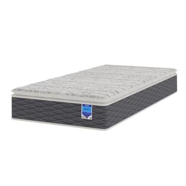 Imagem de Colchão Solteiro Molas Ensacadas Pillow Top Espuma D26 88x188x25 Cinza
