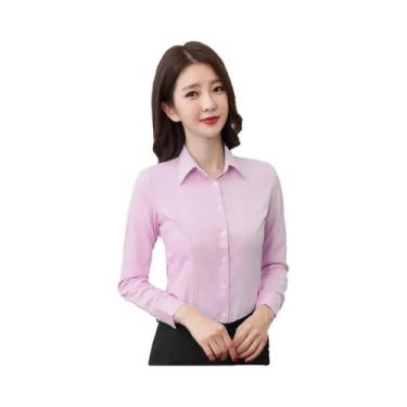 Imagem de Camisa Feminina Branca De Manga Longa Tamanho Grande, Vestido Formal P