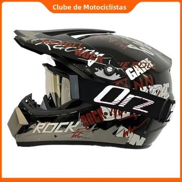 Imagem de Capacete De Motocross Infantil Para Off-Road Com Equipamento De Proteç