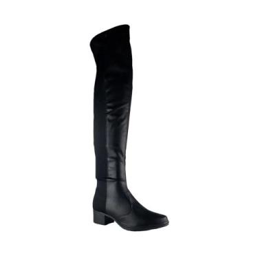 Imagem de Bota Over The Knee Cano Longo Feminina Mississipi, Preto, Preto, 37