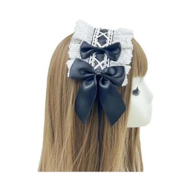 Imagem de Presilha De Cabelo Gótica Lolita Com Renda, Acessório De Cabelo Femini